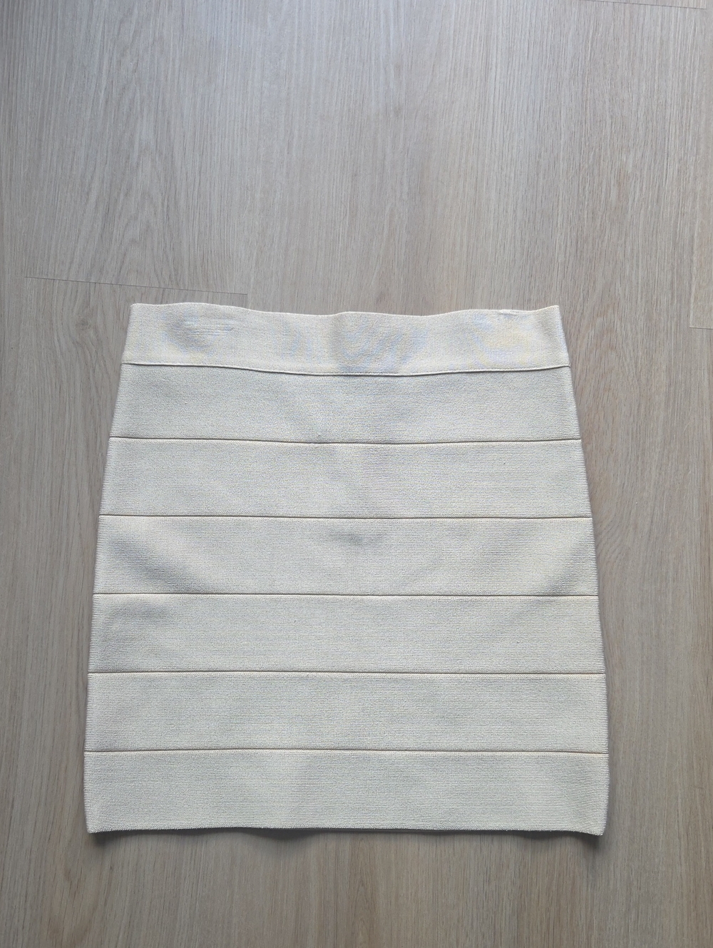 bebe Cream Bandage Mini Skirt